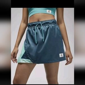 Jordan White and Green Athletic Shorts Relaxed Fit